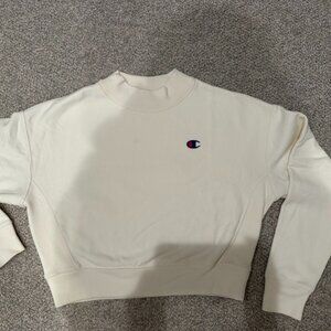 Champion Cropped Cream Sweatshirt Size Large